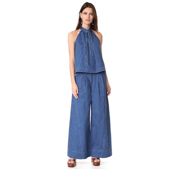 Ulla Johnson Denim Wide-Leg Jeans in Blue - Picture 6 of 15